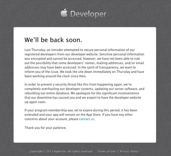 Dev Center Apple