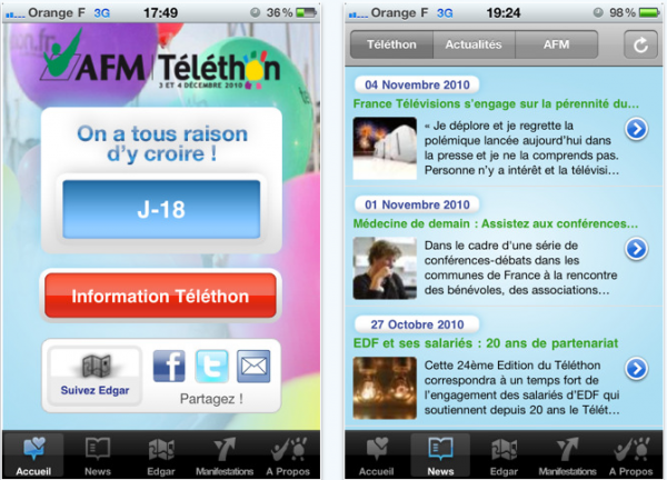 Application téléthon