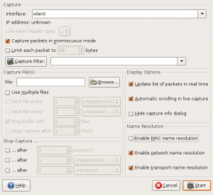 Screenshot-Wireshark: Capture Options