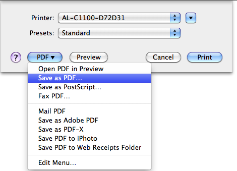 save as pdf